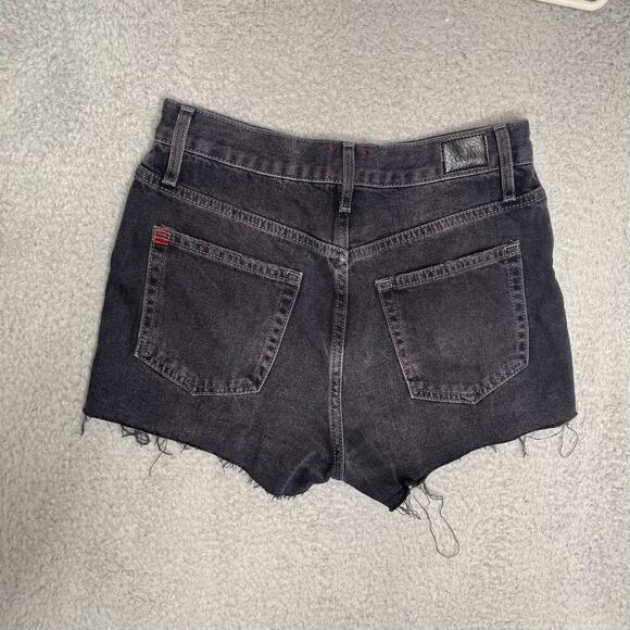 BDG womens black high rise black denim shorts raw hem casual summer timeless 28 - Picture 2 of 7